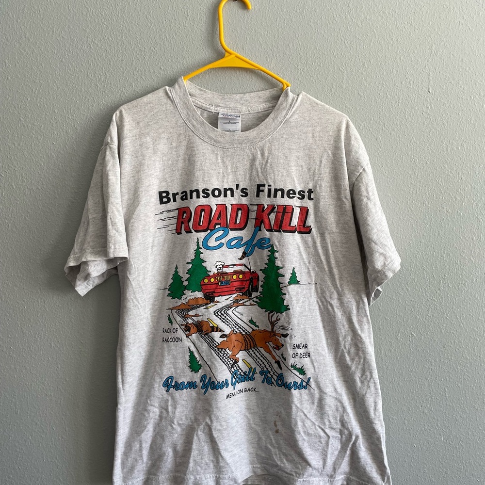 Gray Short Sleeve Tee with Funny Outdoor Graphic